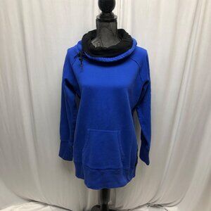 Calvin Klein Sweatshirt Womens Size Large Blue Black Casual Hoodie